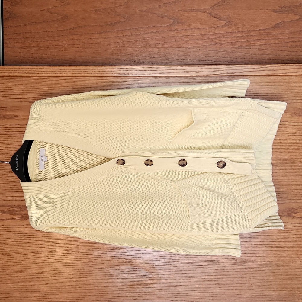 LOFT boyfriend cardigan size L yellow